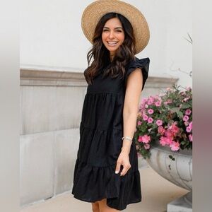 Kirundo Ruffle Sleeve Rayon Blend Babydoll Dress